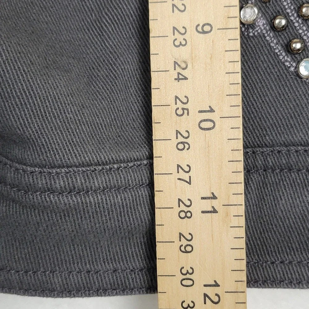 Vintage‎ Limited Too Girls 12 Gray Denim Bolero Shrug Angel Wings Y2K McBling